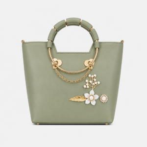 Ultimate Noir Blossom Handbag Pista Green