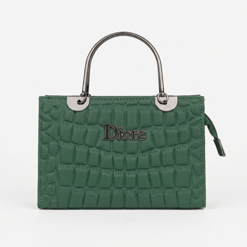Elite Golden Croc Tote Forest Green