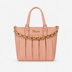 Elegance Pleated Tote Handbag Beige