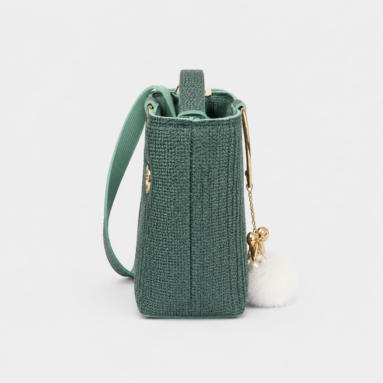 Elegant Emerald Green Textured Handbag – 2 Compartments | Pak Mayyar - Image 3